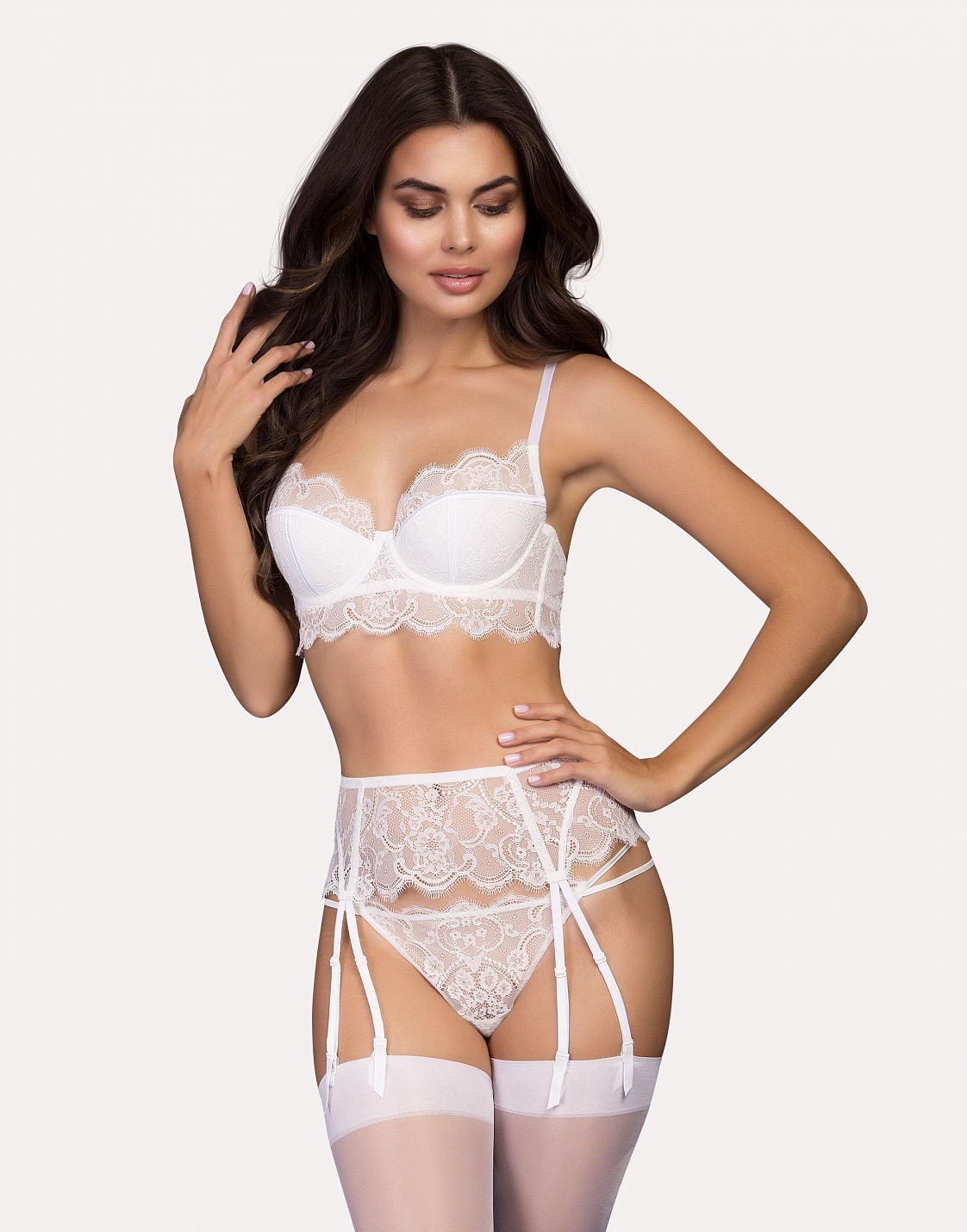 Комплекты Passion Lingerie Kassandra set with open bra, Чёрный, S/M Pas_Kassandra set with open bra S/M - Passion - Эротические комплекты: лиф и трусики - Купить