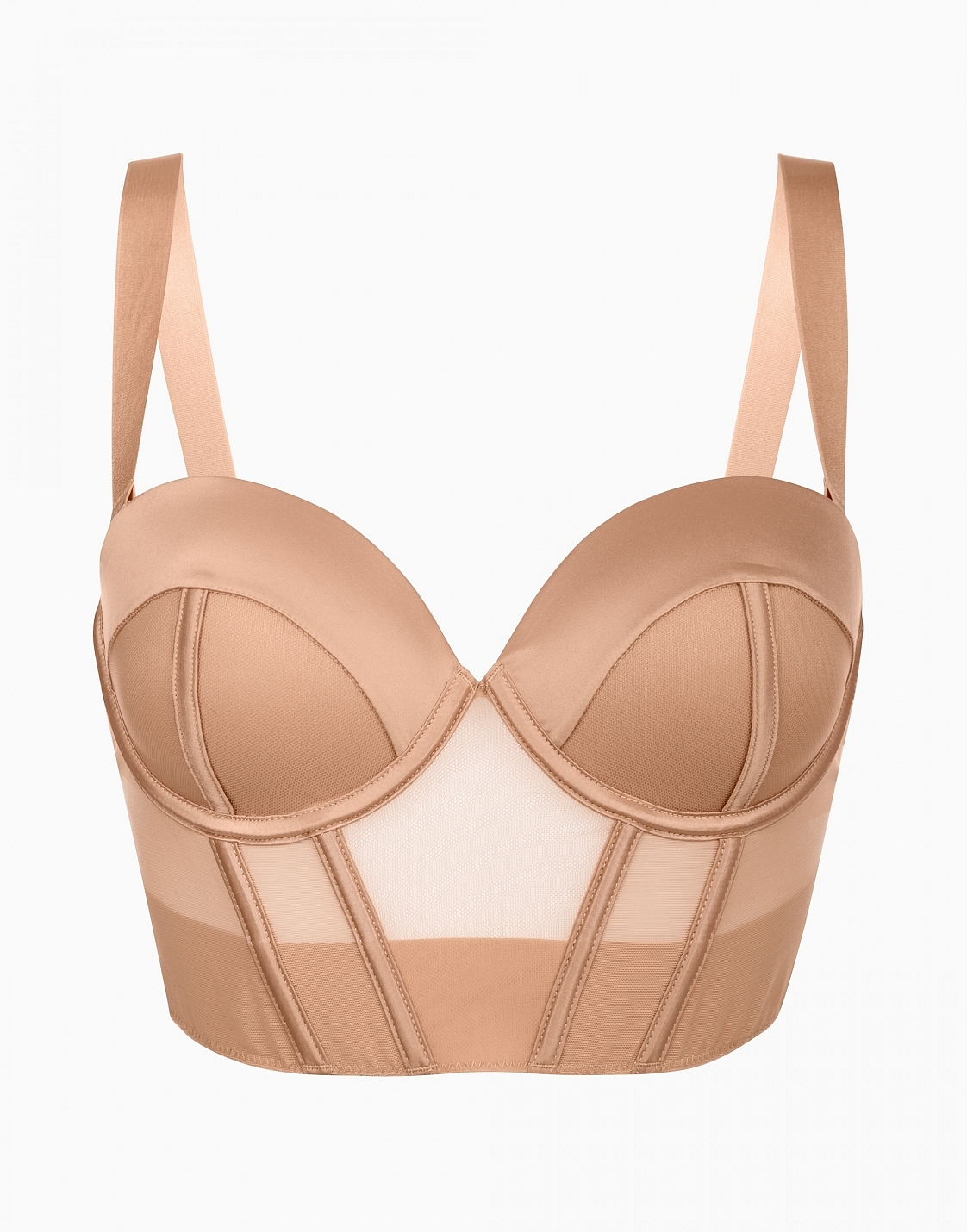Push-up balconette bra with molded cups on a chestband CD155
