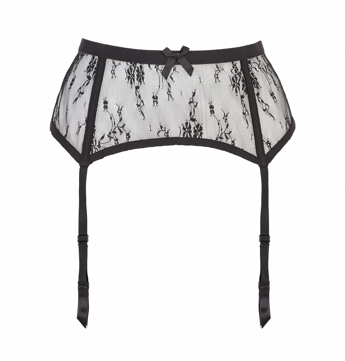 The Carlotta Deep Suspender Belt In Black